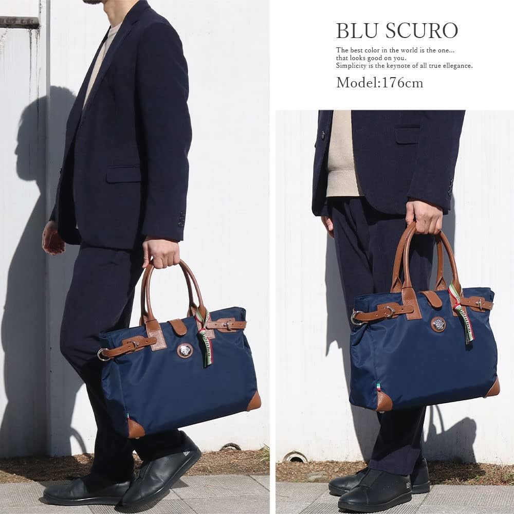 Orobianco Tote Rimonta Nylon and Genuine Made In Nylon and Large A4 ALCADIA Bag, Leather, Unisex, Italy, Crocodile-Look Leather, Unisex,