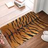 Siberian Tiger Fur Pattern Doormat, Realistic Wild Animal Print Anti-Slip Mat for Kitchen Bathroom Living Room Entrance Floor