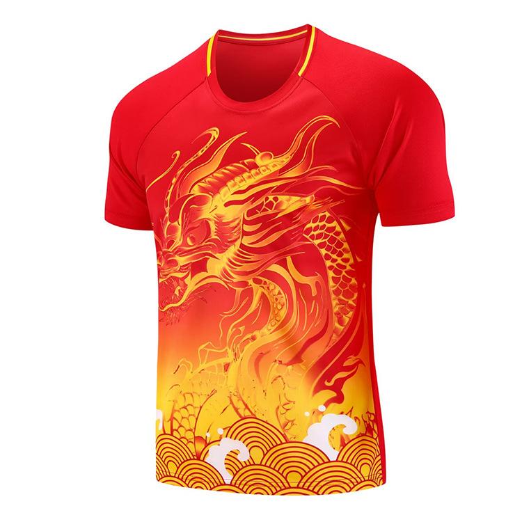Dragon Boat Racing Suit Rowing Dragon Boat Football Suit Printing Dragon Boat Suit Dragon Pattern Men S And Women S Game Group Buying Tops Short Sleev L