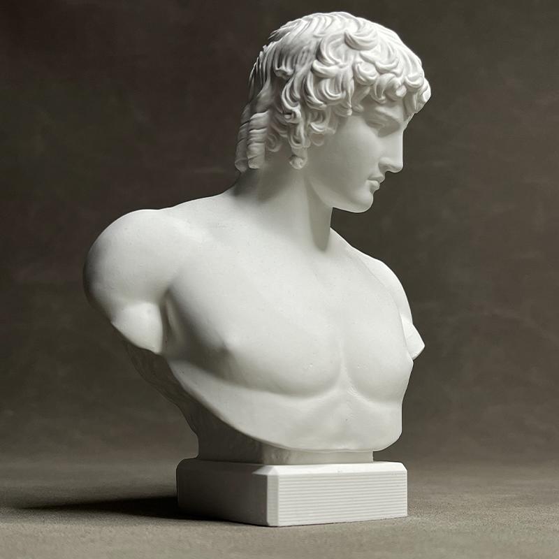 Abstract Plaster Sculpture Life-sized Statue Antinous European Retro Decorative Figurines Room Decoration Accessories