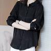 Female Clothing Korean Loose Shirt Polo-Neck Casual Fashion Single-breasted Diamonds Spring Autumn Commute Long Sleeve Blouse