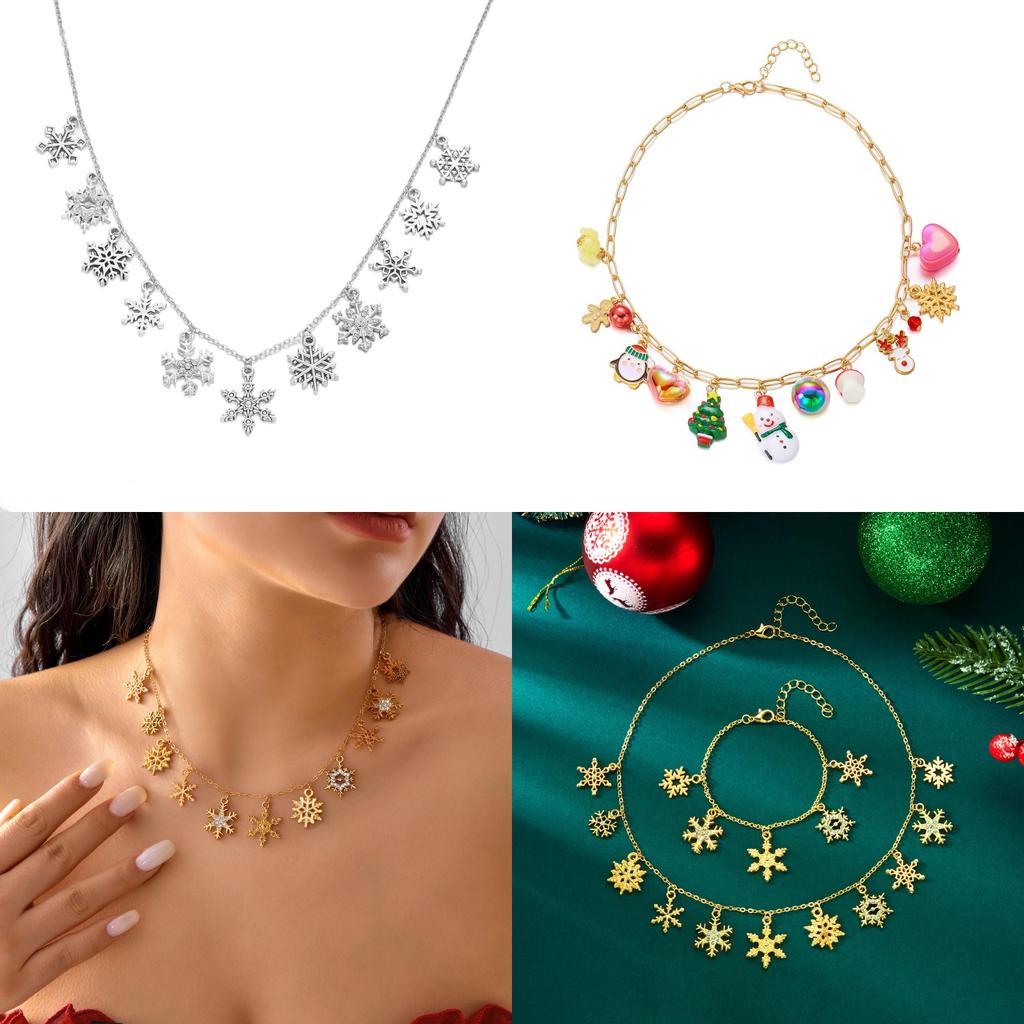 Festive Christmas Animal Jewelry Collection With Zinc Alloy Chains And Seasonal Charms For Men Women