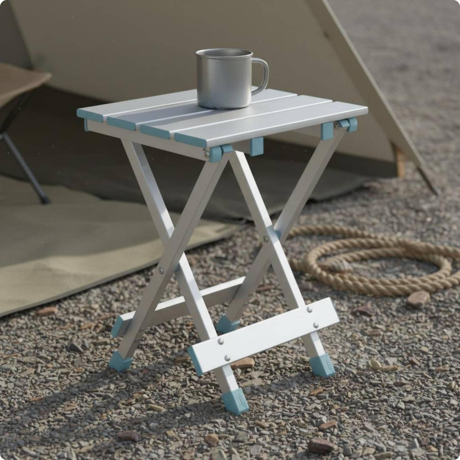 Aluminum Folding Stool Lightweight Portable Camping Sturdy Small Foldable Chair for Picnic,