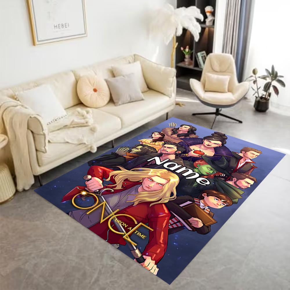 Once Upon Time: Name Personalized Name Carpet Perfect for Game Room Dining Room Decorate room Entryway Antislip Carpet Anime Office Decor