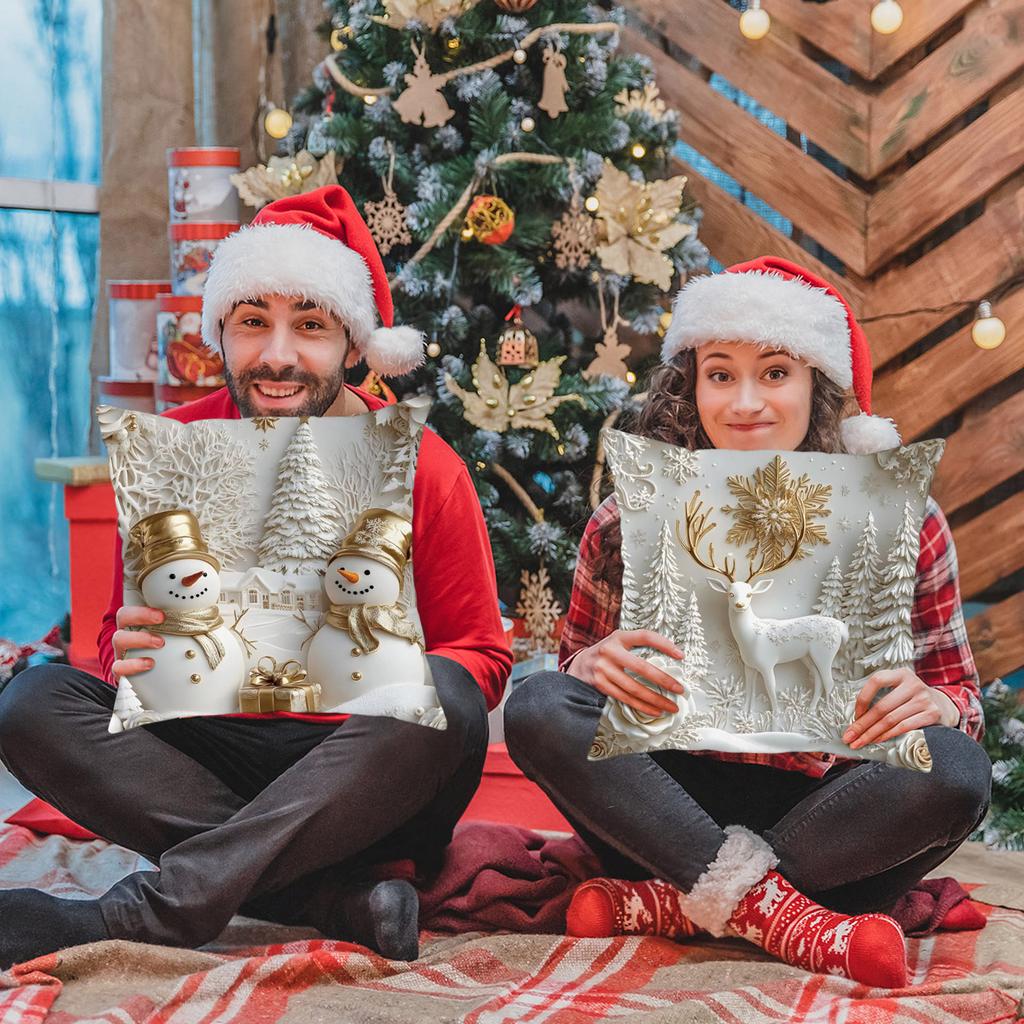 Merry Christmas, Throw Pillow Cover, Winter Holiday, Cushion Cover Sofa Decoration, Christmas Tree