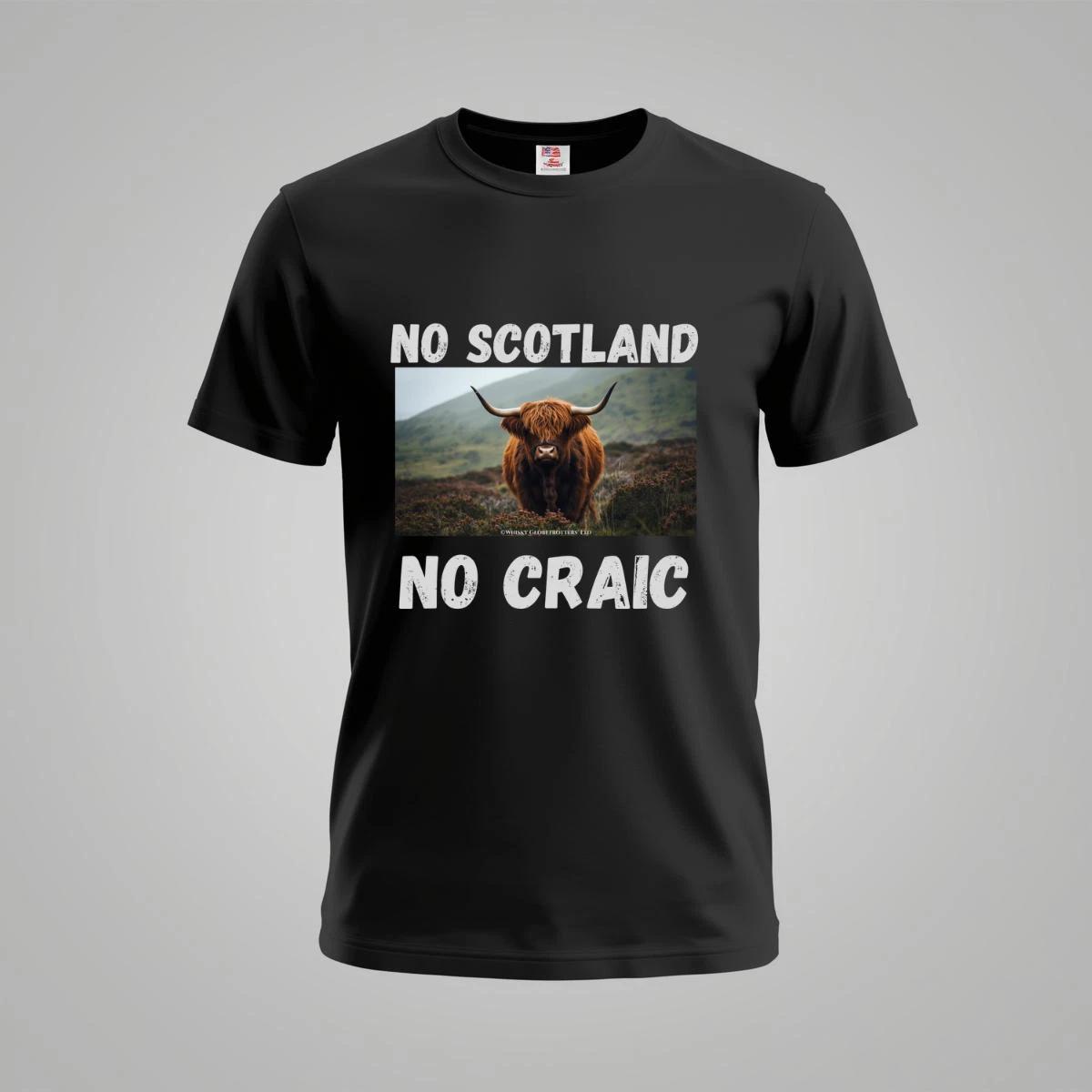 No Scotland No Craic  Highland Bull T-Shirt – World Cup 2026 Outfit XL
