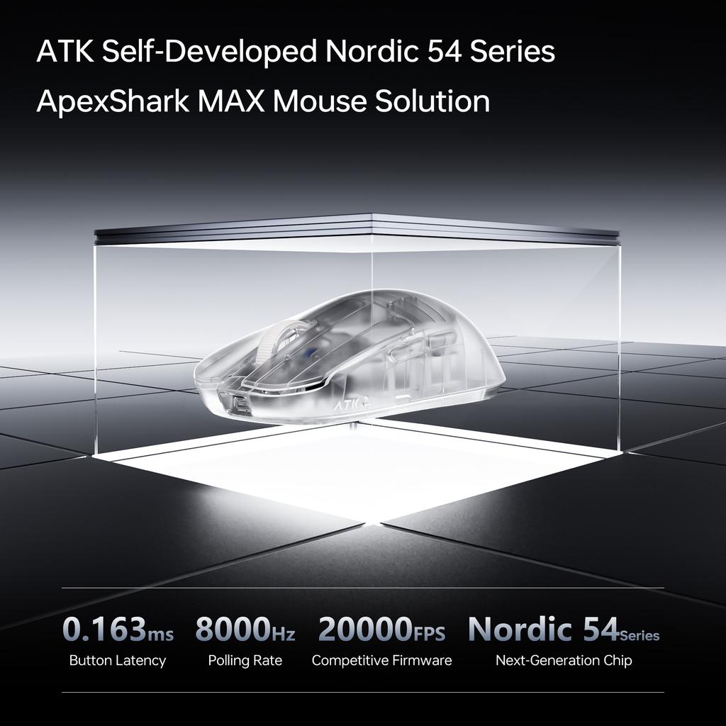 ATK Blazing Sky ZERO Ultralight Wireless Gaming Mouse Dual 8K PAW3950Ultra Transducer Wireless Mouse Ergonomic Mouse Foggy Mice