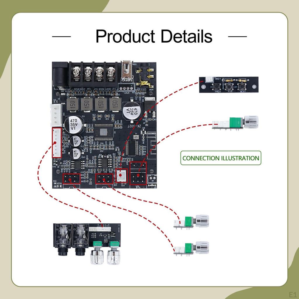 Hochleistungs-Verstärkerplatine mit Mikrofon- und Soundmodul, Anti-Pfeilgeräusch-Funktion TPA3116D2 für DIY-Projekte