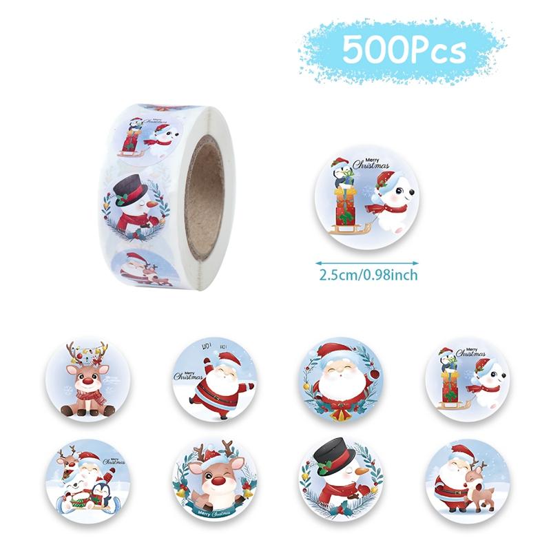 

500pcs Christmas Stickers Christmas Party Decoration Kids Favors 2025 Xmas Santa Claus Stickers Navidad Natal New Year Gift 2026