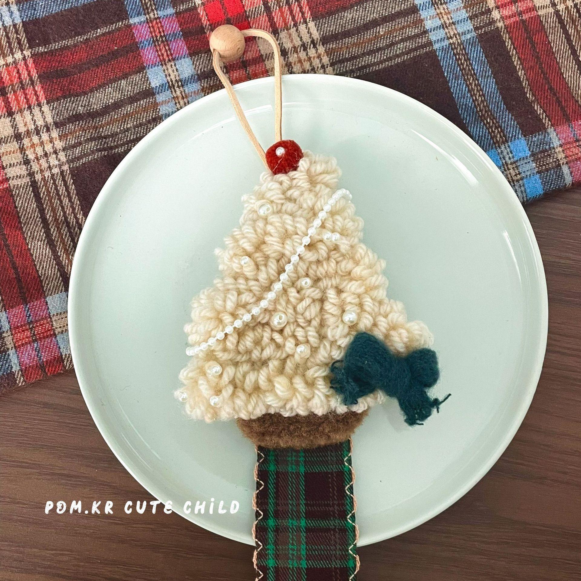 Pom.kr Korean style cute plush hair clip storage belt bear Christmas tree shape Korean style childlike children and girls