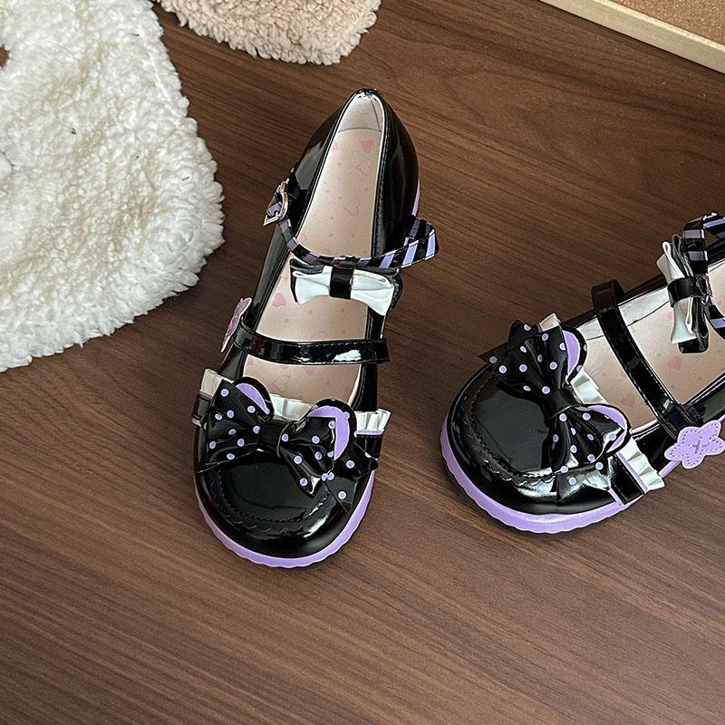 Mote Høye hæler og Allsidige Sommer Prinsessesko Japanske Plattform Rund tå Myk Jente Kvinners Lærsko