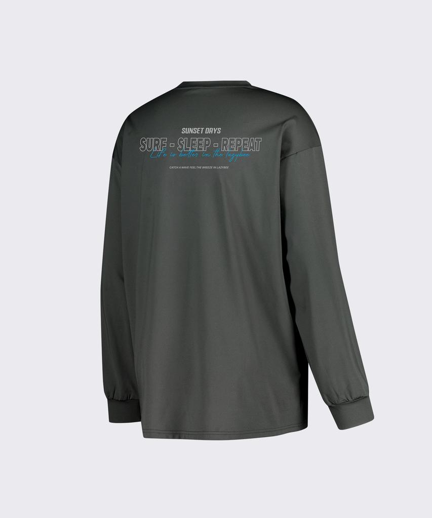 Leijibi Dry-Cooling Oversized Top Long Sleeve Rash Guard M Dark Gray