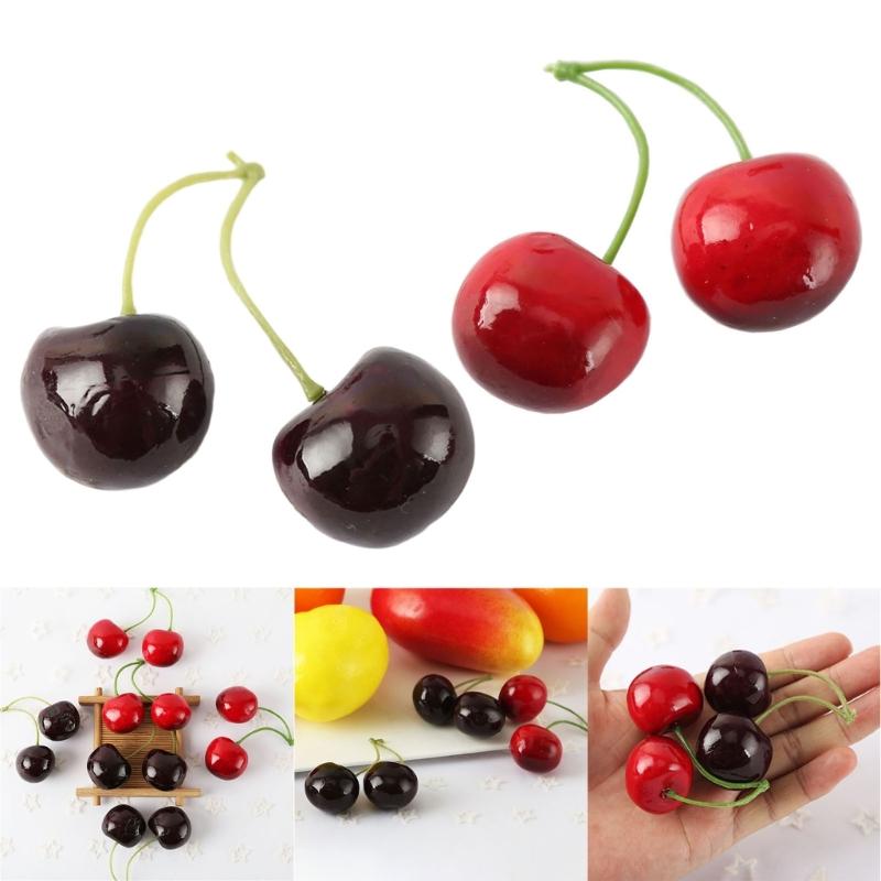 10 Pair Simulations Cherries Artificial Cherry Decorations False Cherries Props