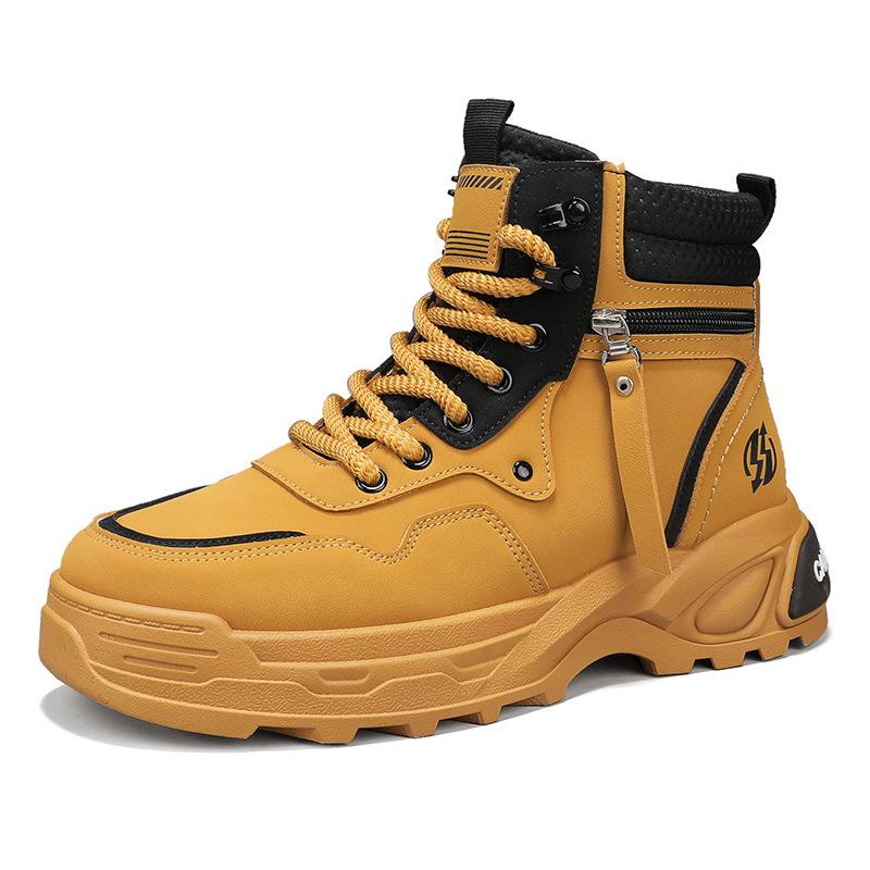 Martin boots British style men's thick-soled wear-resistant trend tooling shoes autumn and winter new men's high-top outdoor short boots