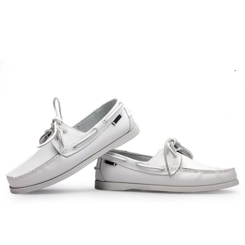 Sailing Shoes Men's Two-layer Cowhide Thin-soled Business Versatile Shoes Foreign Trade British Style Casual Driving Shoes Handmade Shoes