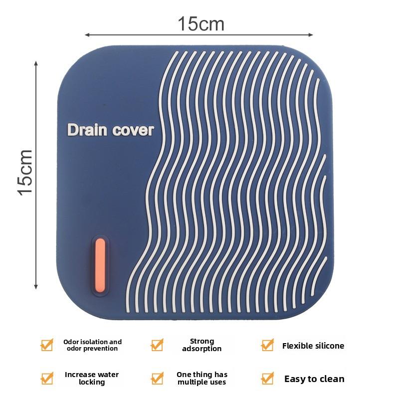 

Square Line Floor Drain Cover, Anti-odor Pad, Bathroom, Toilet, Bathroom, Hair Filter, Kitchen, Anti-insect Silicone Sewer Lines синий