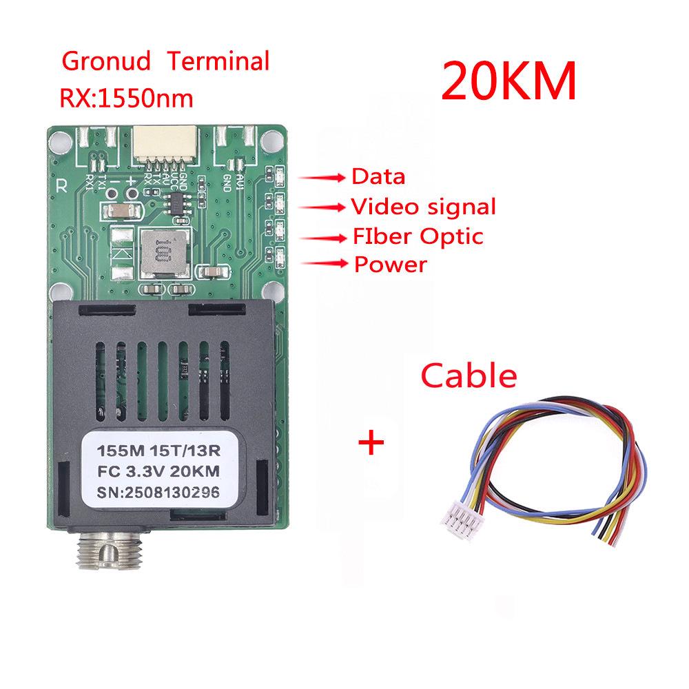 FPV Drone Fiber Optic Module - 1-Way Video to Fiber Optic TTL for Sky-to-Ground Embedding