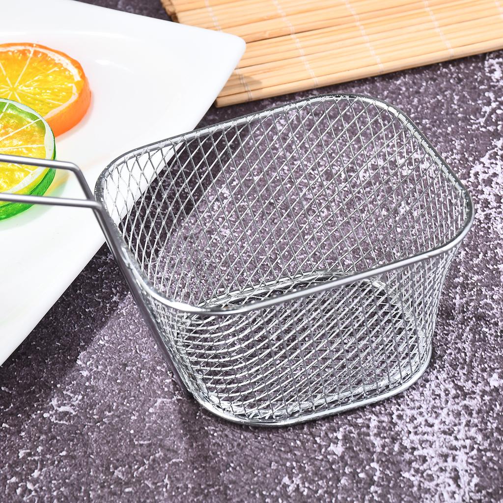 Coș de prăjit din oțel inoxidabil Cartofi prăjiți occidentali Pui prăjit Gustări Coș plasă de prăjit Suport pentru scurgere Ustensile de bucătărie