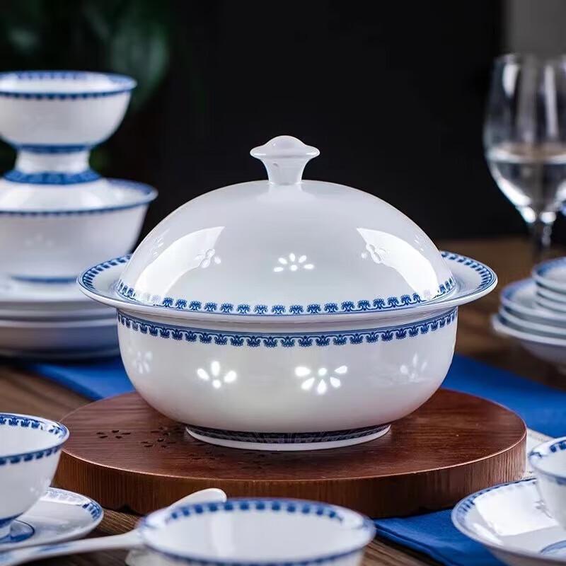Jingdezhen Blue & White Porcelain Dinnerware Set