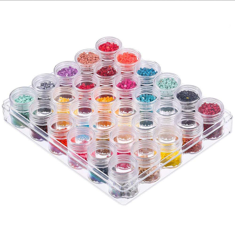 Kalolary 15ml Plastic Bead Storage Case, Bead Storage Box, Accessory Case, Cosmetic Refill Container, Cream Case