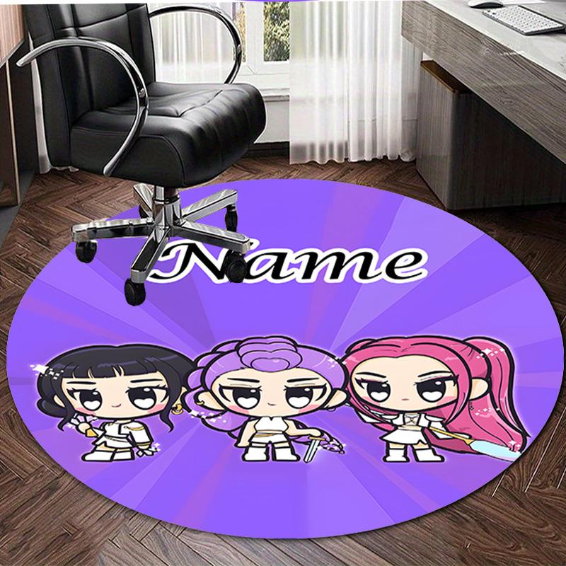 Personalized K-KPop Demon Hunters Round Chair Office Rug - Perfect for Mat, Office Chair & More - Ideal Gift for Birthdays and Holidays