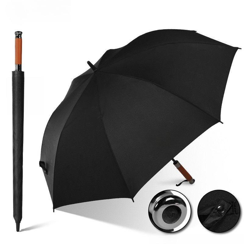 High-end Light Luxury Straight Pole Wooden Handle Umbrella For Mercedes-Benz BMW Bentley Car Logo Golf Business Gift Umbrella
