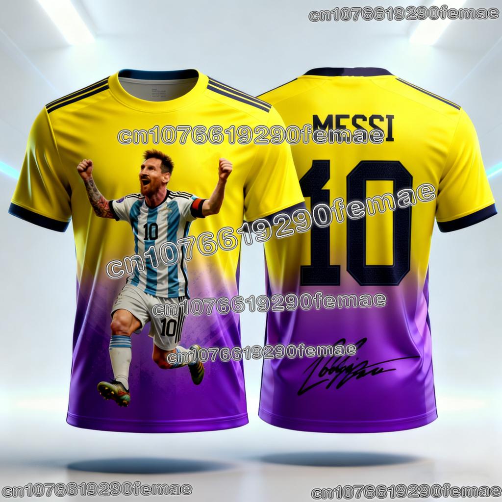 Fashion MESSI Men Football T-shirt 2026 Summer Fan Edition Commemorative Jersey Casual Sportswear Top Superstar Print