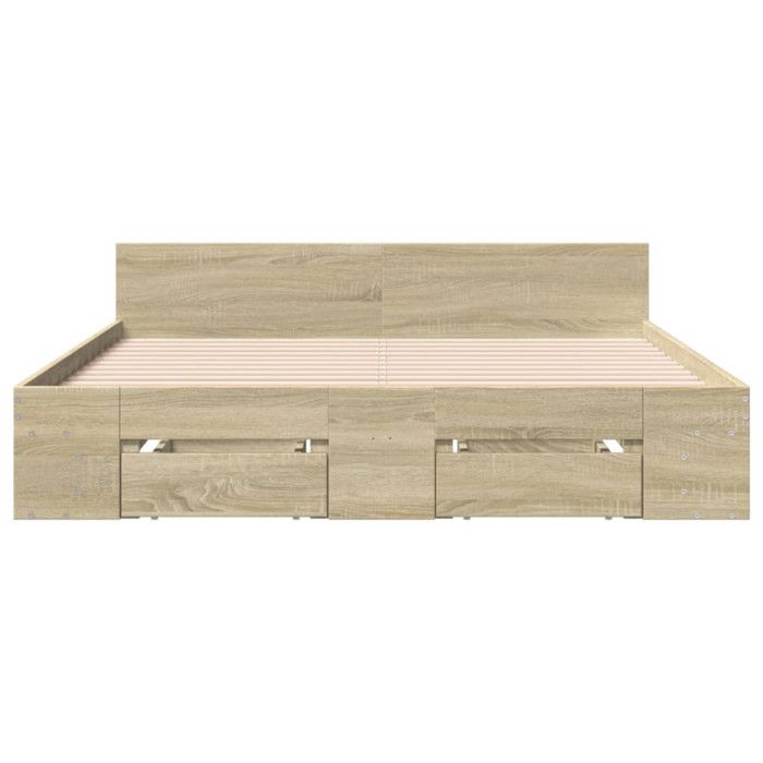 VidaXL Bed Frames and Drawers Sonoma Oak 140x200 Cm Engineered Wood, Bed, Storage Bed, Double Bed Frame, Bed 3280750