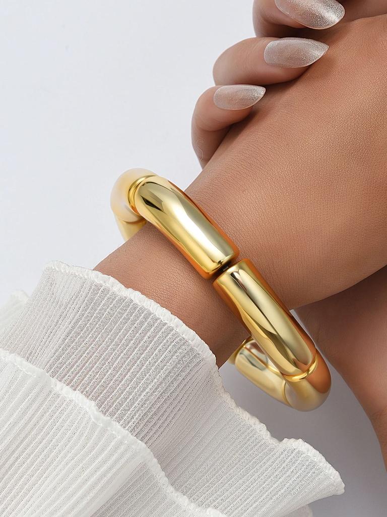 17KM Fashion Bamboo Joint Bangle Jewelry Women Trendy Shiny Daily Party Accessory Decorative Gift For Her