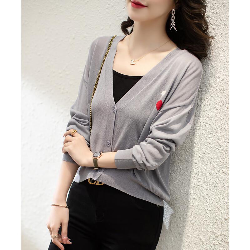 Firstview Women's Long Sleeve V-Neck Knit Cardigan F21C8724