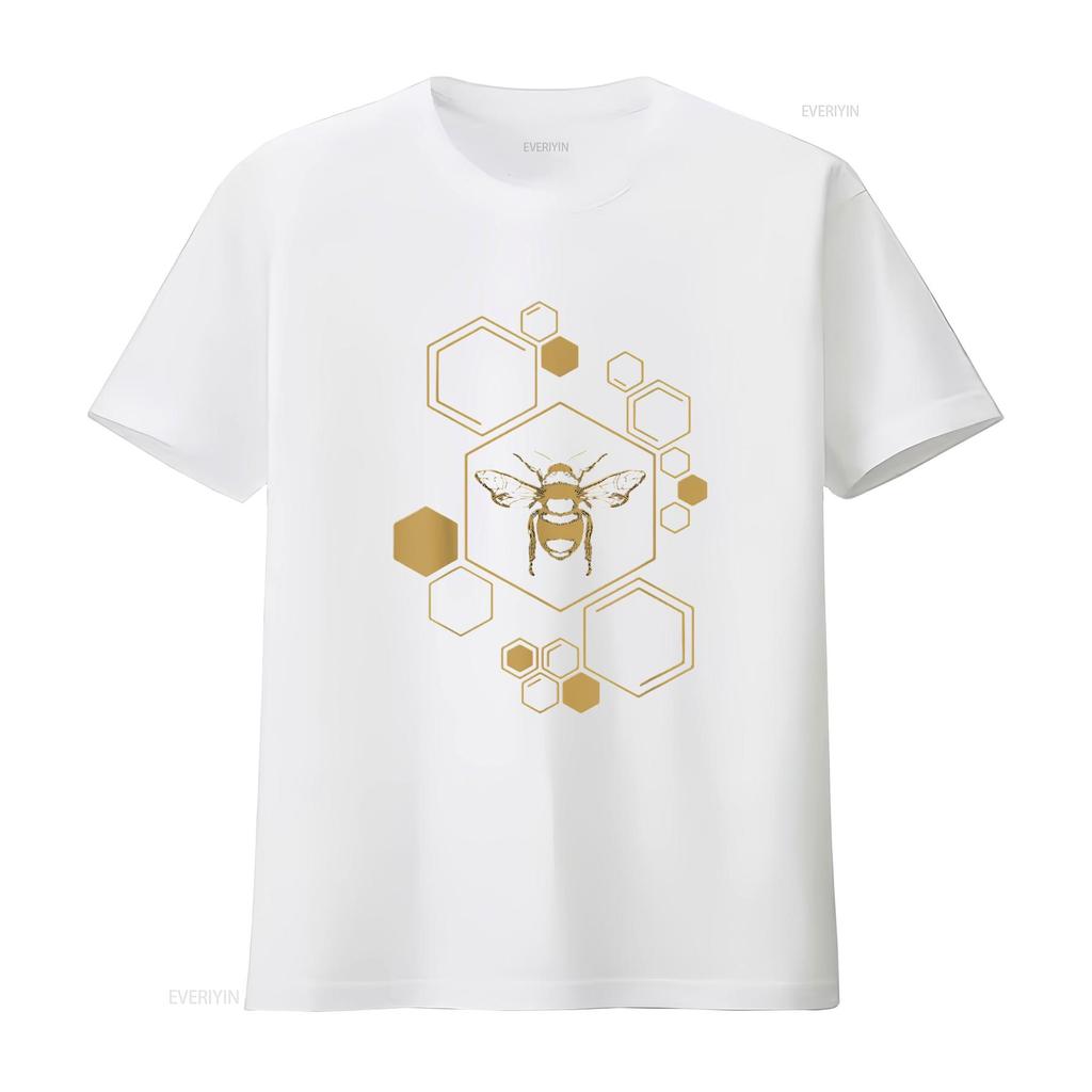 Mens Bee Beekeeping Honeycomb Honey Beekeeper T Shirt Black Medium Vintage Washed Stretched Homme Streetwear Unisex Comfortable