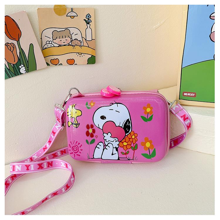 

Colorful Cartoon Children s Crossbody Bag Cute Nylon Shoulder Bag For Kids Ages 3 To 6 Pink Snoopy