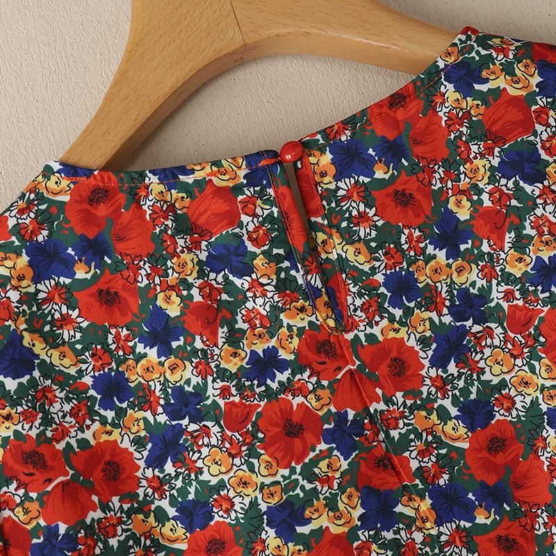 ZANZEA Bluză casual de vară pentru femei cu imprimeu floral, mâneci 3/4 și gât rotund