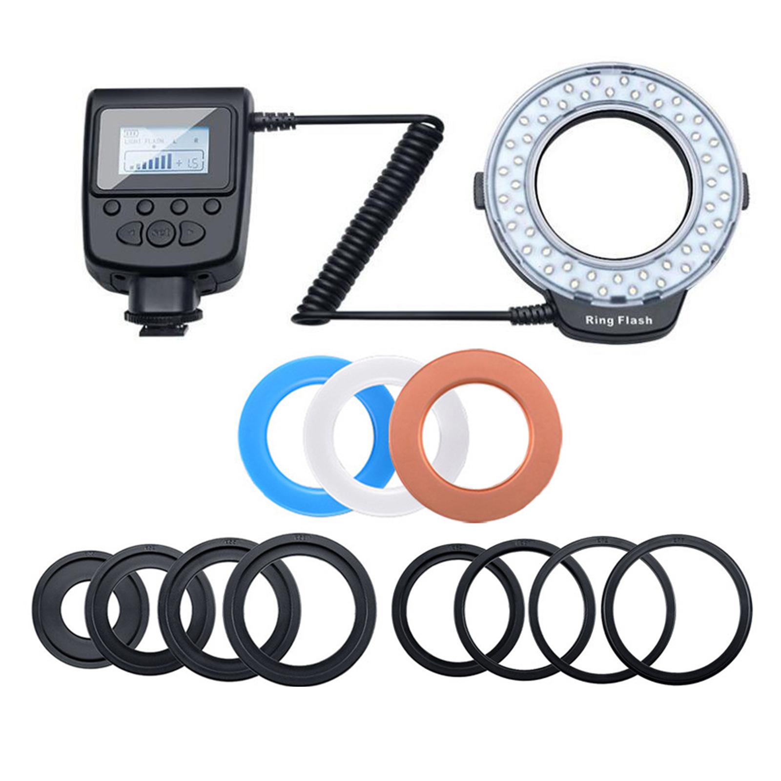 Macro Photography Rings Light With LCD Screen 7 Lighting Mode 8 Rings Adapters For Enhanceds 3D Imaging Effects 1