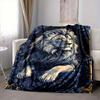 1pc Lion Floral Print Blanket - Lightweight Flannel Throw Blanket For Sofa, Bed, Living Room, Office, Outdoor Travel, Camping, Soft All-Season087
