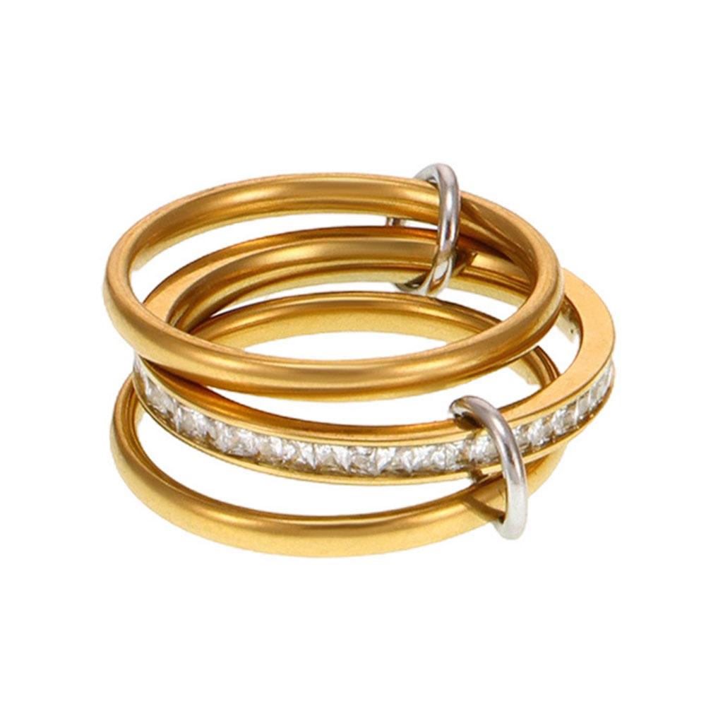 

Multiple Layers Strand Loop Indext Finger Rings for Women Stainless Steel Gold Plated Ring 9
