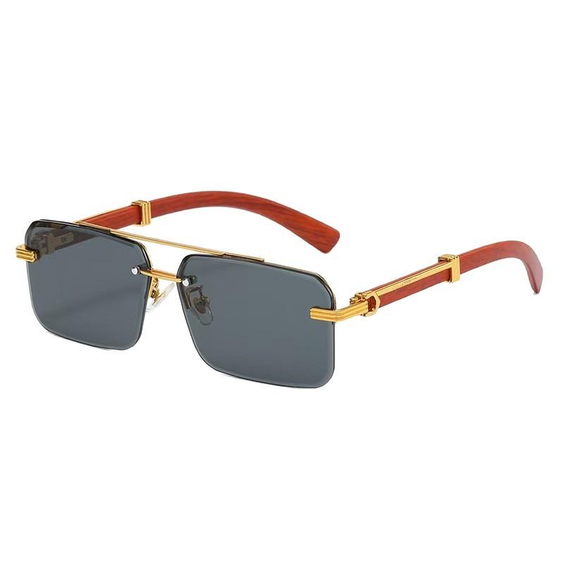 New Sunglasses Trendy Double Beam Trimmed Sunglasses Square Glasses