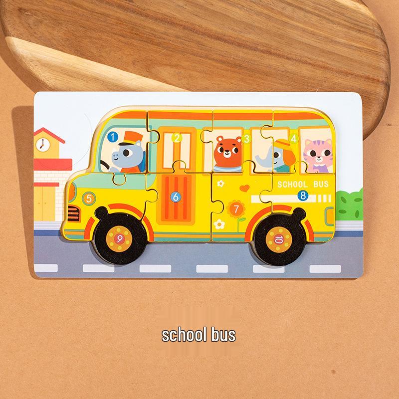 Children's 3D Wooden Animal Transportation Puzzle - Early Education & Fun Toy