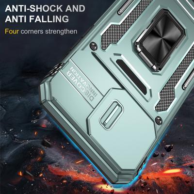 Armor Series For iPhone 16 Pro Max Case PC+TPU Kickstand Phone Cover with Slide Lens Lid