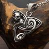 Pendentif Collier Chat Celtique - Acier Inoxydable, Collection Été 2025