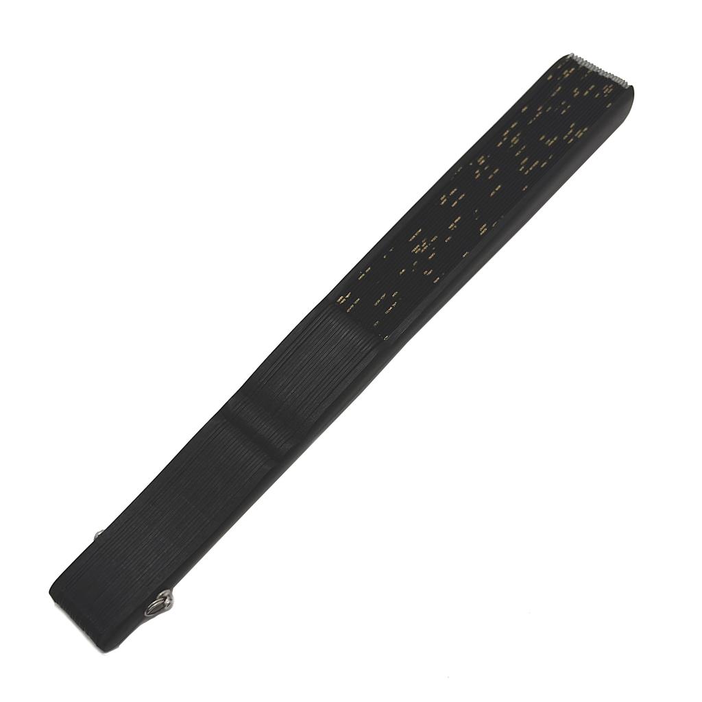 Folding Cherry Blossom Black with Gold Cherry Business Folding Fan [Hanakanzashi] Fan, Gold-Embossed Pattern, Men's & Women's, 100% Cotton, Approx.