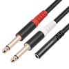 3.5mm To Dual 6.5mm Adapter Jack Audio Aux Cable Female To Male Double 6.35 1/4" Mono Jack To Stereo 1/8" 3.5mm Jack AUX Cord