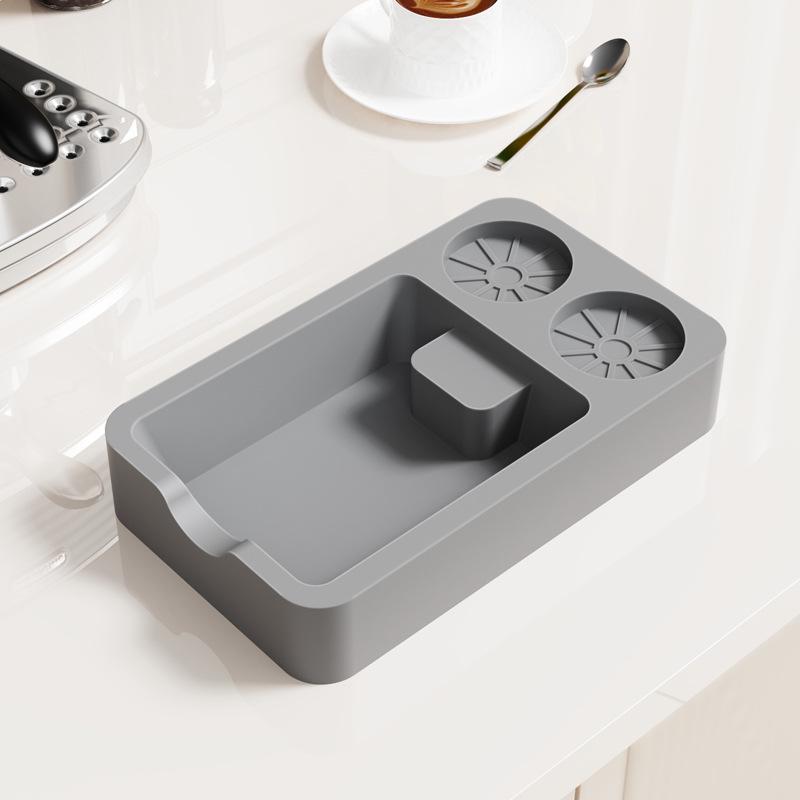 

Silicone Coffee Tamper Mat with Knock Box Bin for Machine Trays Square Tamper Mat with Knock Box [25*15*5]
