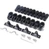 Mxeol Boat Top Fittings Hardware Combo Black Nylon Bimini Caps Jaw Slides Deck Hinges Pad Eye w/Screws
