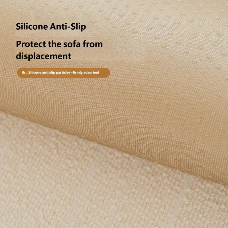 Luxurious Velvets Textured Antislip Sofa Pad Modern Cream Color Living Room Seats Cushions with Breathable Meshes