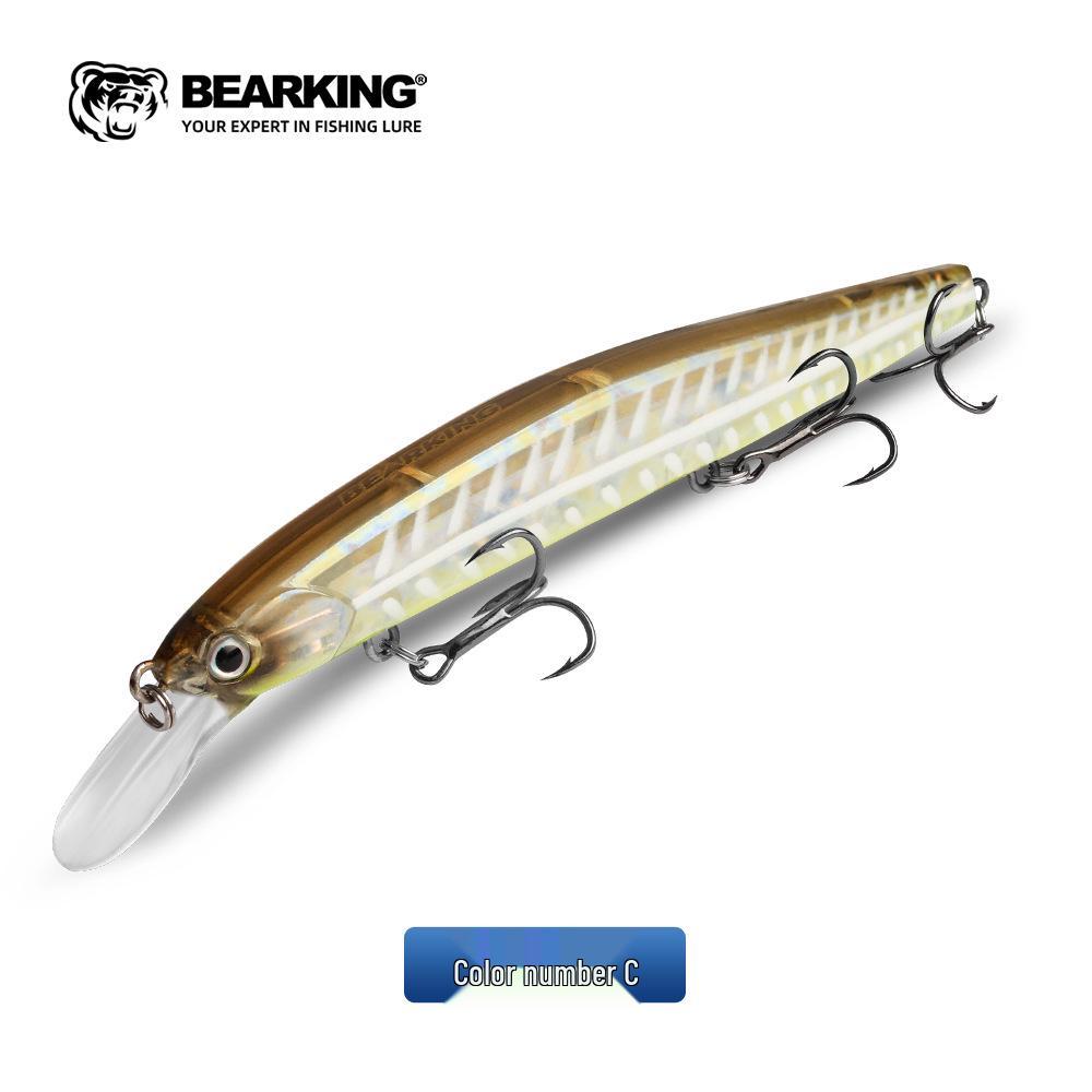 Bear King A33 Floating Minnow Lure 130mm 14.5g with Sonic Fish Attracting Long Lip Plate