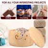 Wooden Yarn Bowl Holder Crochet Yarn Bowl with Lid Efficient Knitting Yarn Bowl Storage and Thread Cutter Yarn Bowl Set for DIY