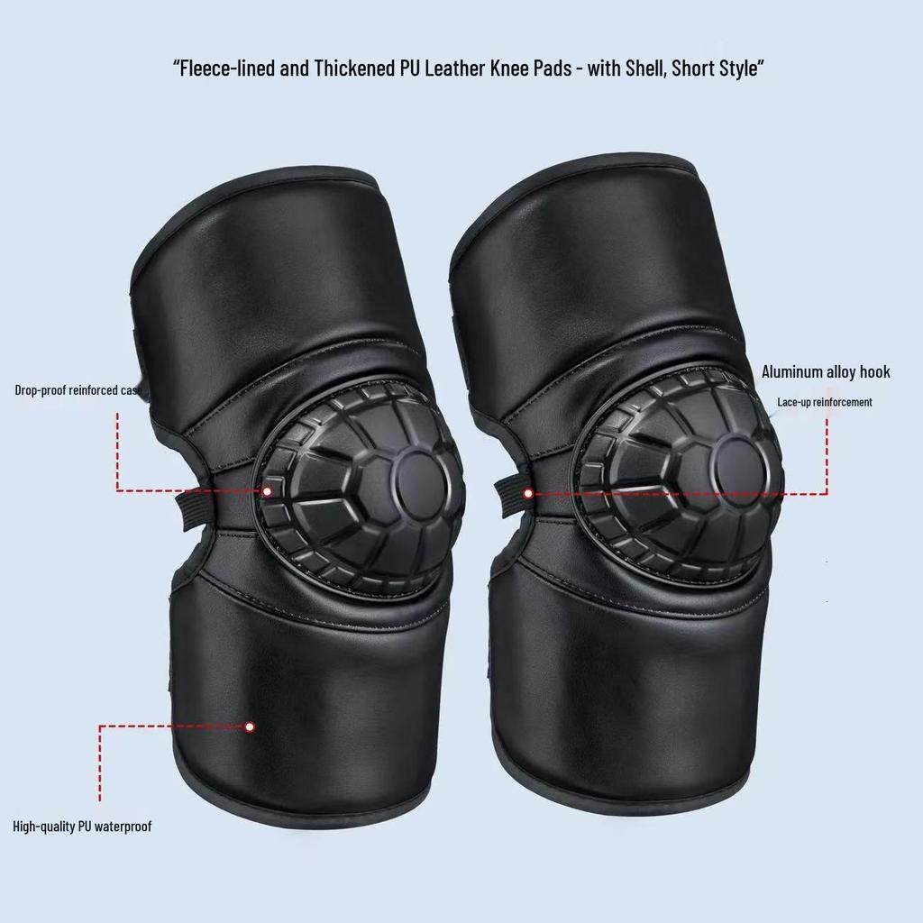 Windproof & Coldproof Electric Motorcycle Knee Pads - Warm, Rainproof, Adjustable, Unisex PU Leg Warmers for Winter Riding