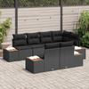 Garden Sofa Set with Cushions and Storage 7 pcs Black Poly Rattan