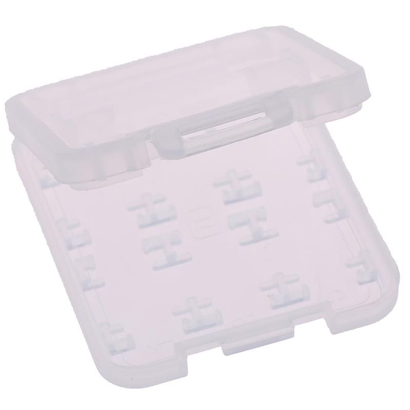 2Pcs 8 In 1 Transparent Tf Ms Memory Card Holder Plastic Case Storage Box